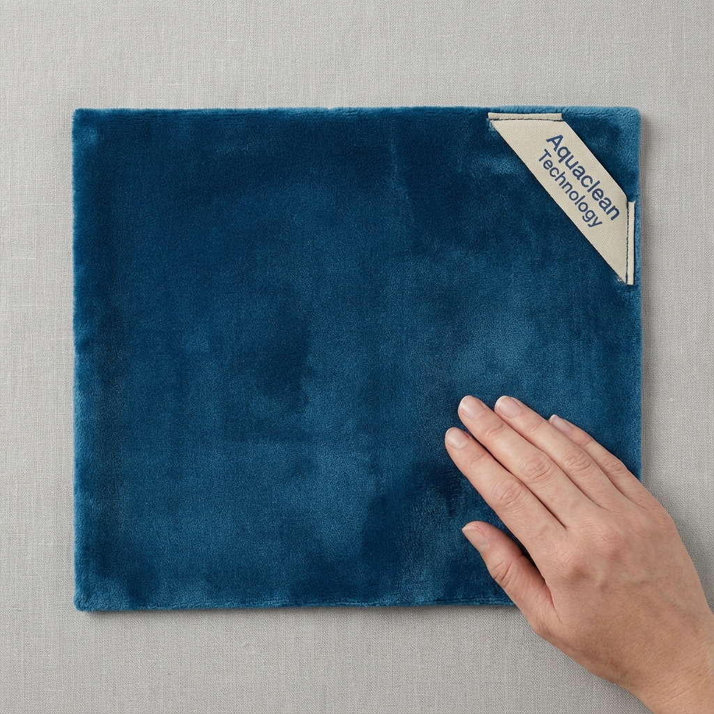 Muestra tela Aquaclean color Azul Profundo