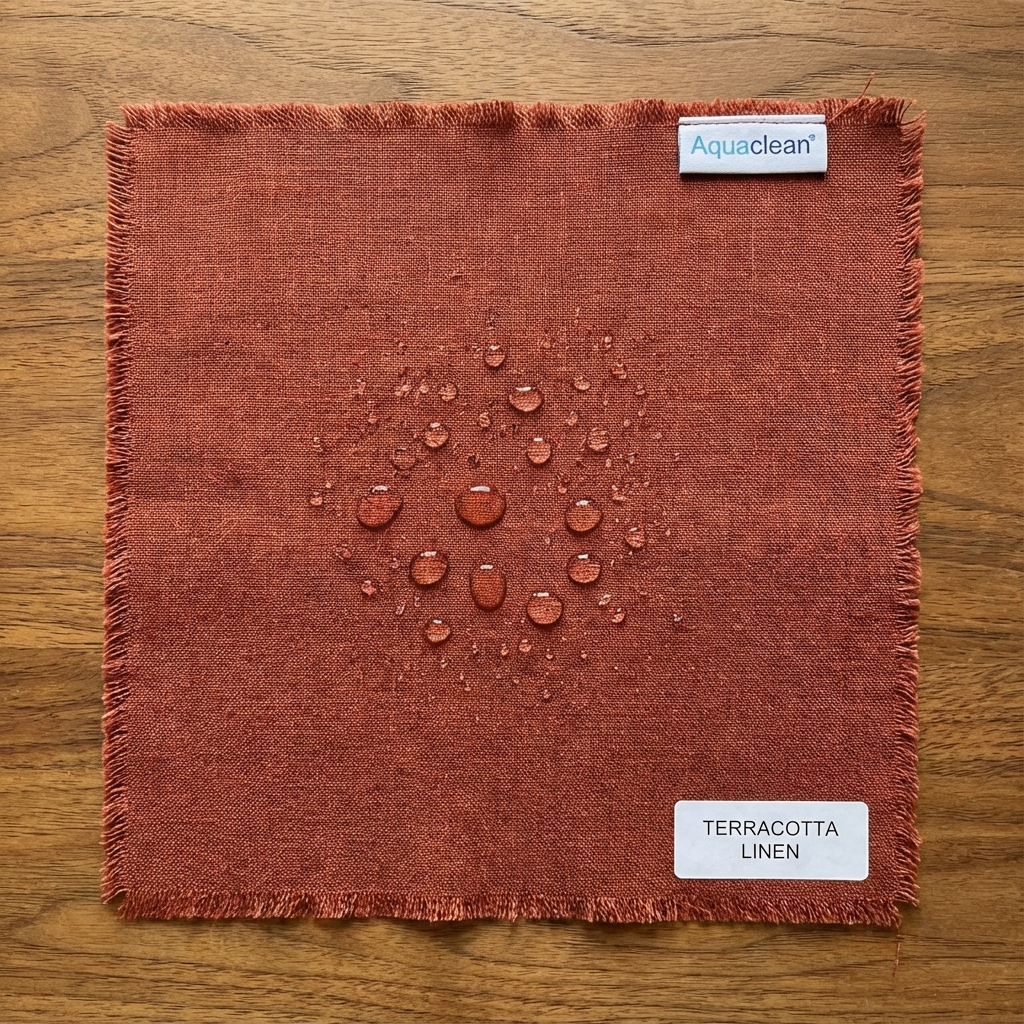 Muestra tela Aquaclean color Terracotta